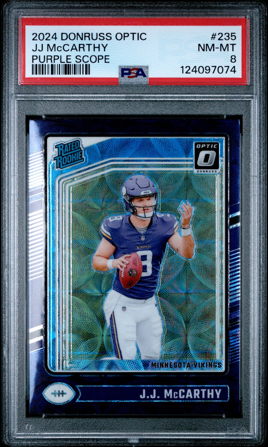 2024 Panini Donruss Optic Jj Mccarthy #235 (Purple Scope) Nm-Mt 8 front