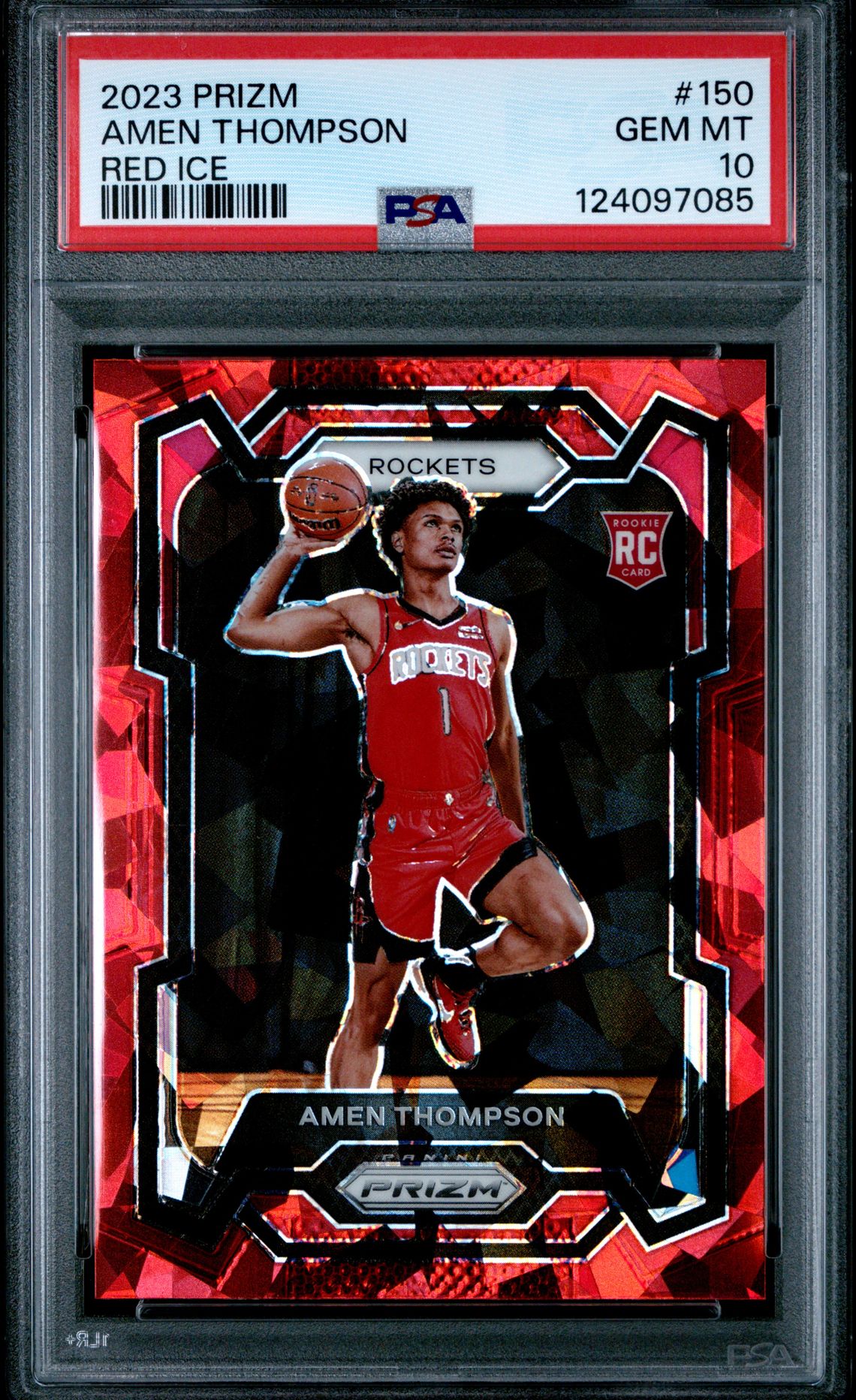 2023 Panini Prizm Amen Thompson #150 (Red Ice) Gem Mt 10 front