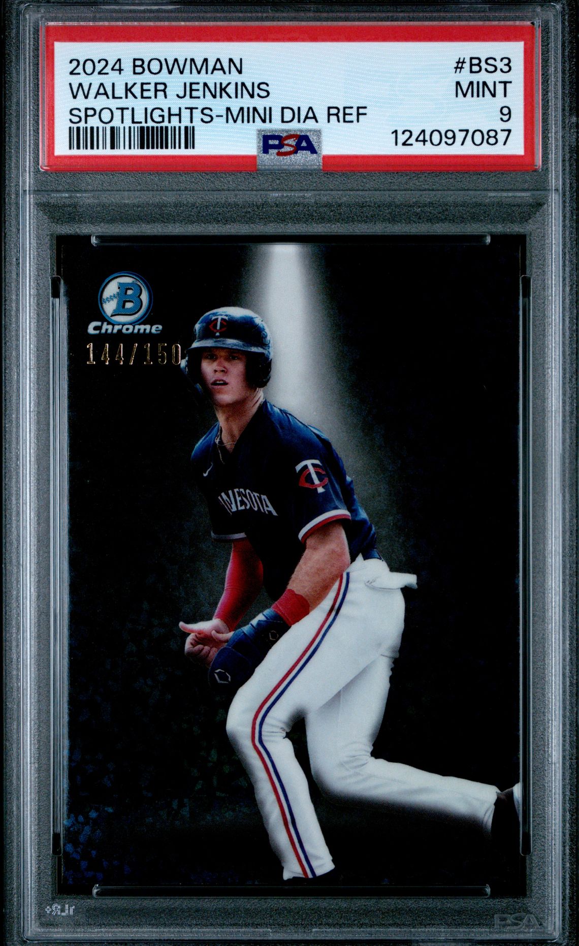 2024 Bowman Bowman Spotlights Walker Jenkins #Bs3 (Spotlights-Mini Dia Ref) Mint 9 front
