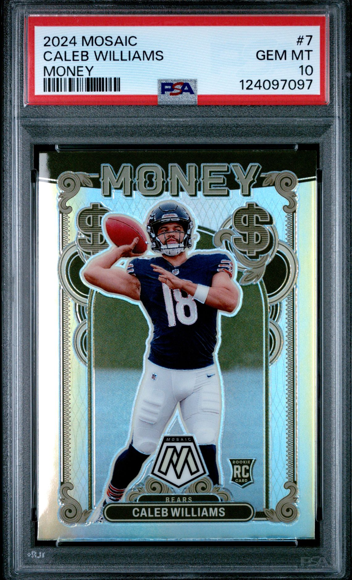 2024 Panini Mosaic Money Caleb Williams #7 Gem Mt 10 front