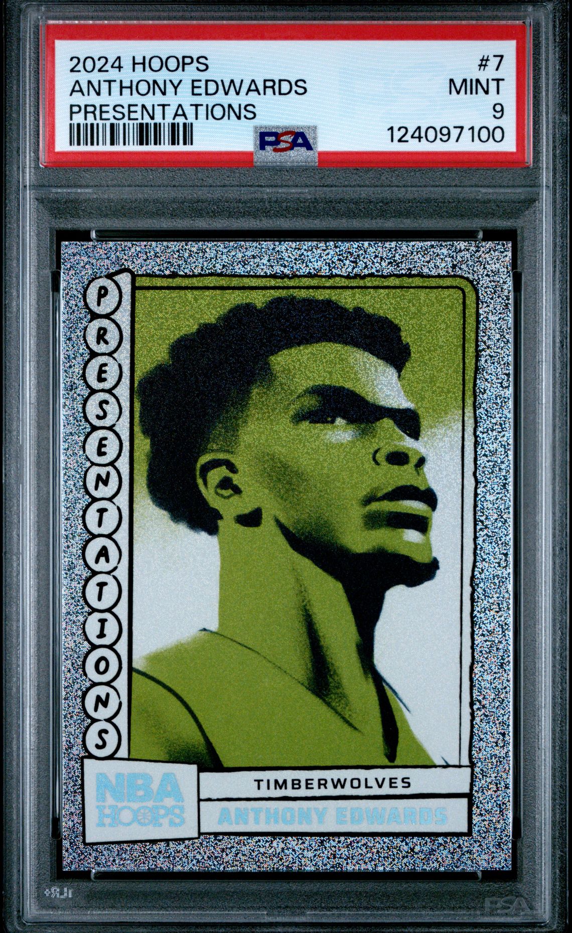 2024 Panini Nba Hoops Presentations Anthony Edwards #7 Mint 9 front