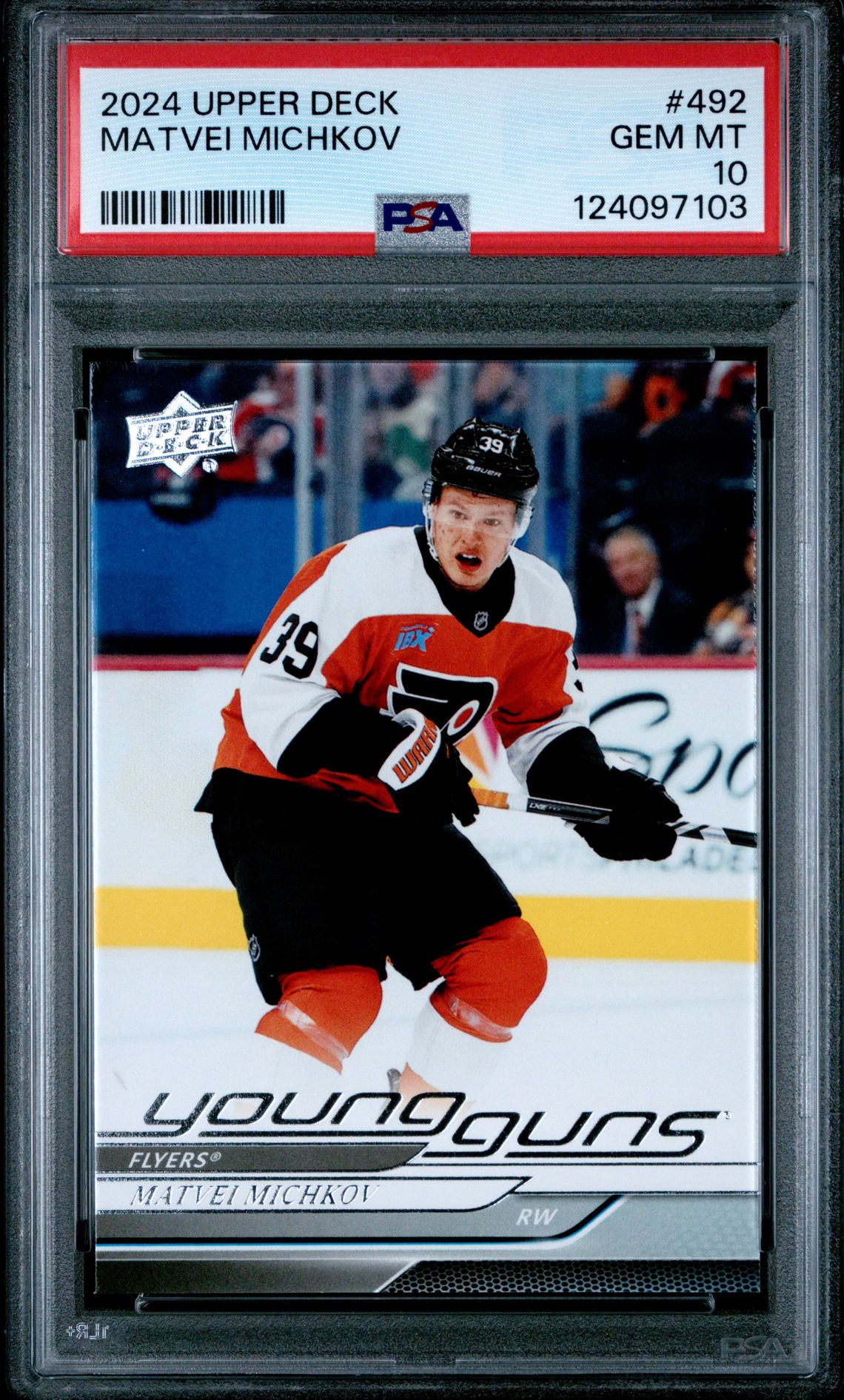 2024 Upper Deck Matvei Michkov #492 Gem Mt 10 front