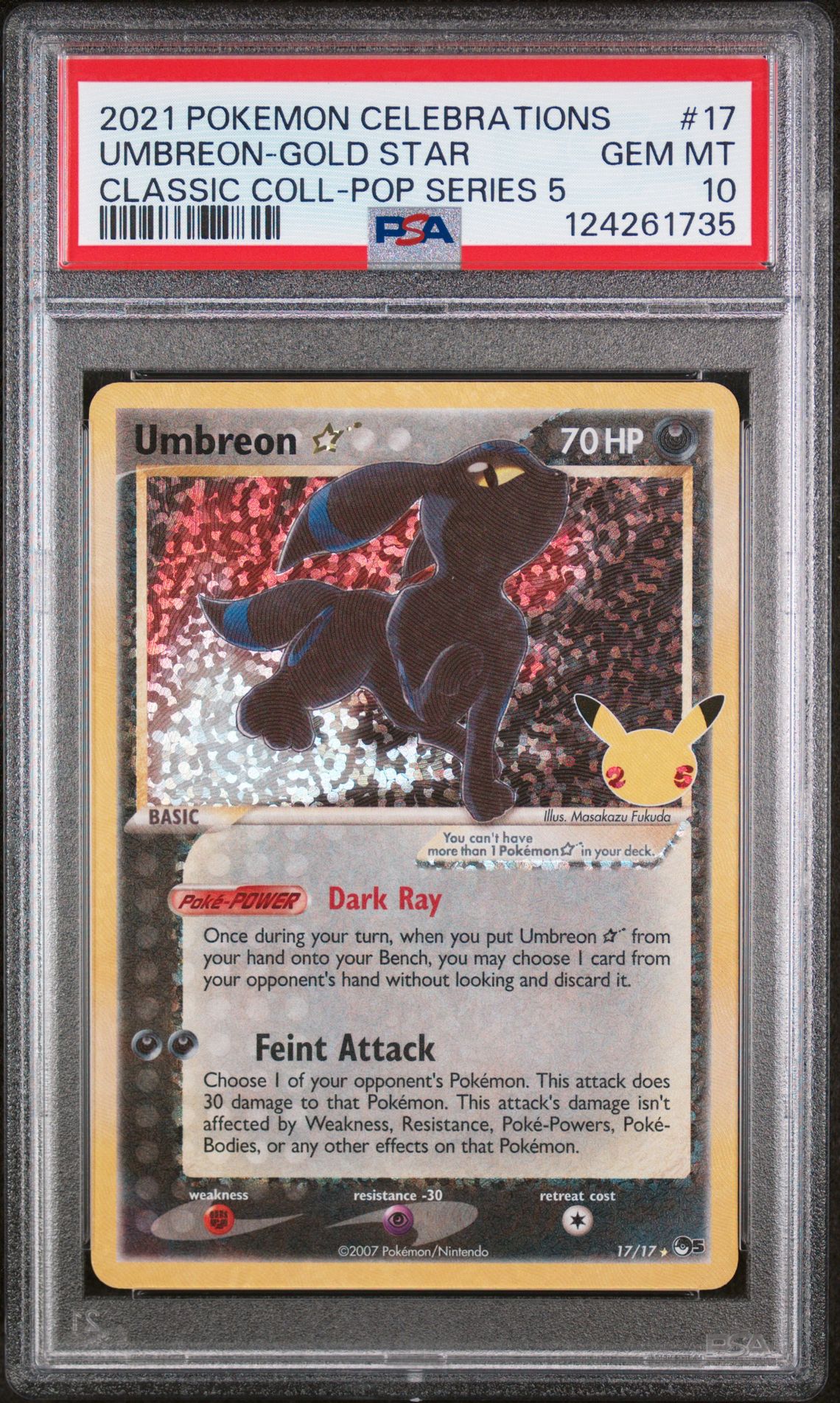 2021 Pokemon POKEMON CELEBRATIONS CLASSIC COLLECTION CLASSIC COLL-POP SERIES 5 #17 Umbreon front