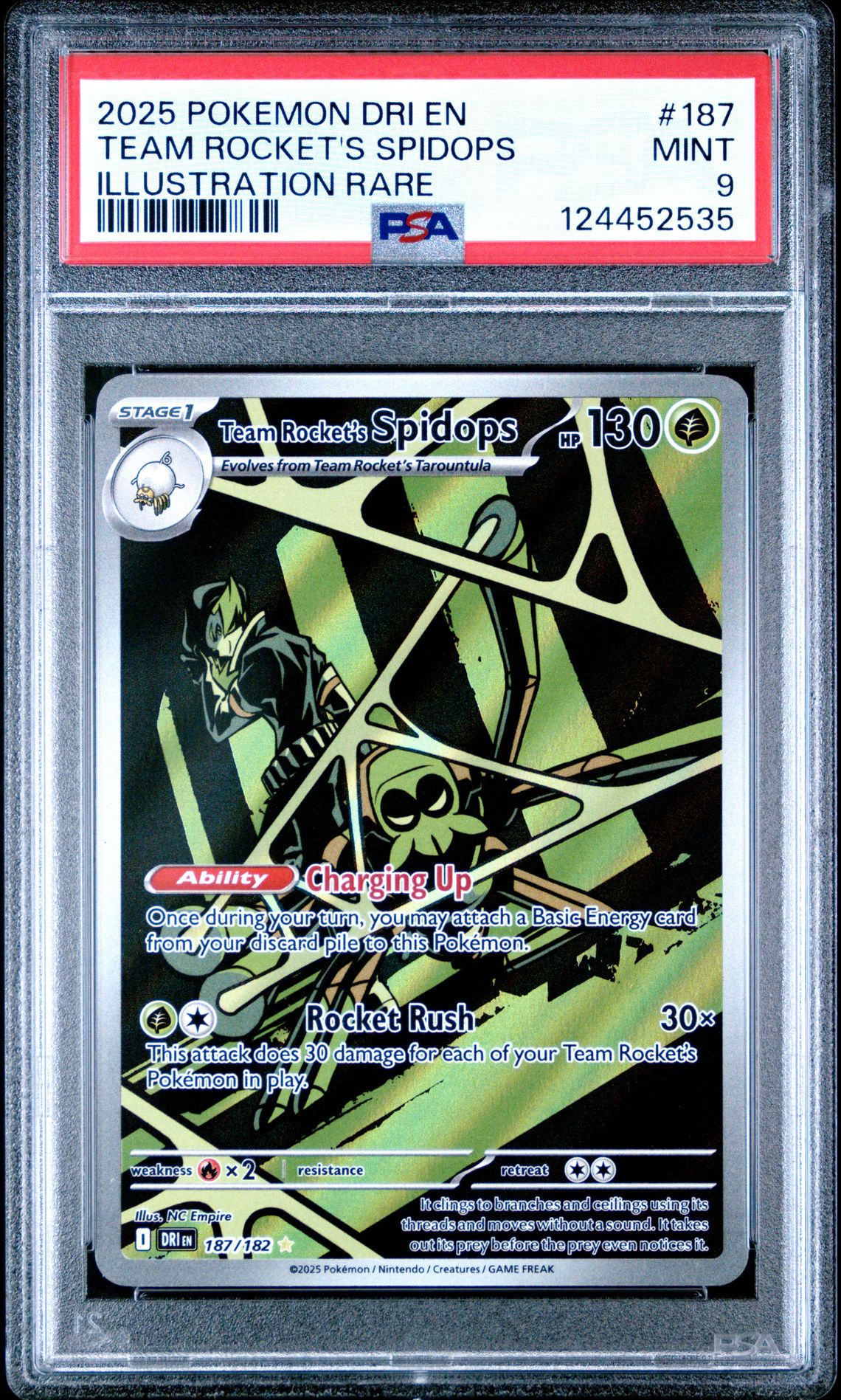 2025 Pokemon POKEMON DRI EN-DESTINED RIVALS ILLUSTRATION RARE #187 Team Rocket's Spidops front