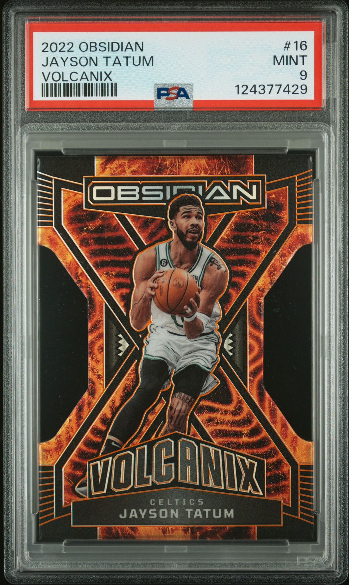 2022 Panini Obsidian Volcanix Jayson Tatum #16 Mint 9 front