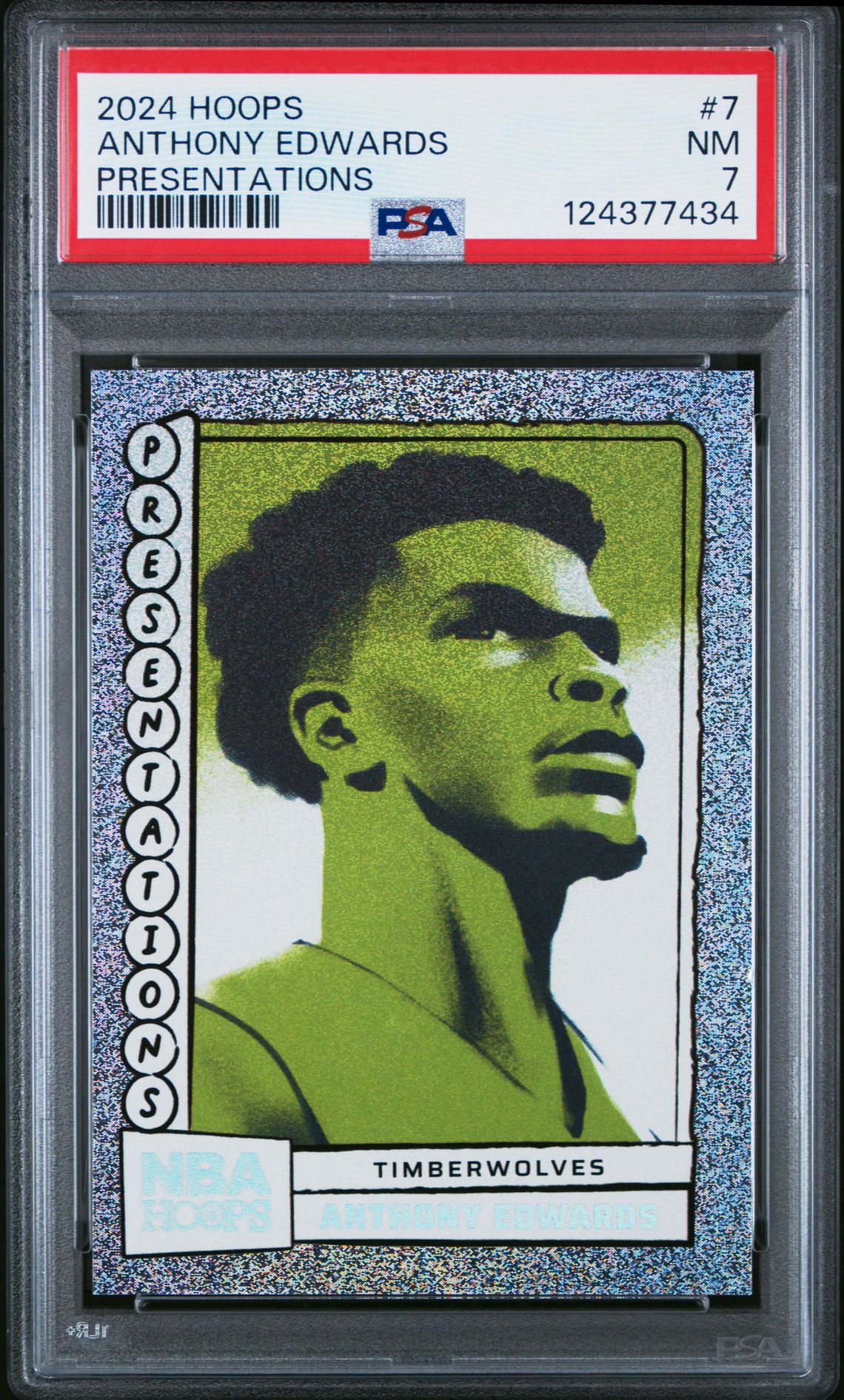 2024 Panini Nba Hoops Presentations Anthony Edwards #7 Nm 7 front