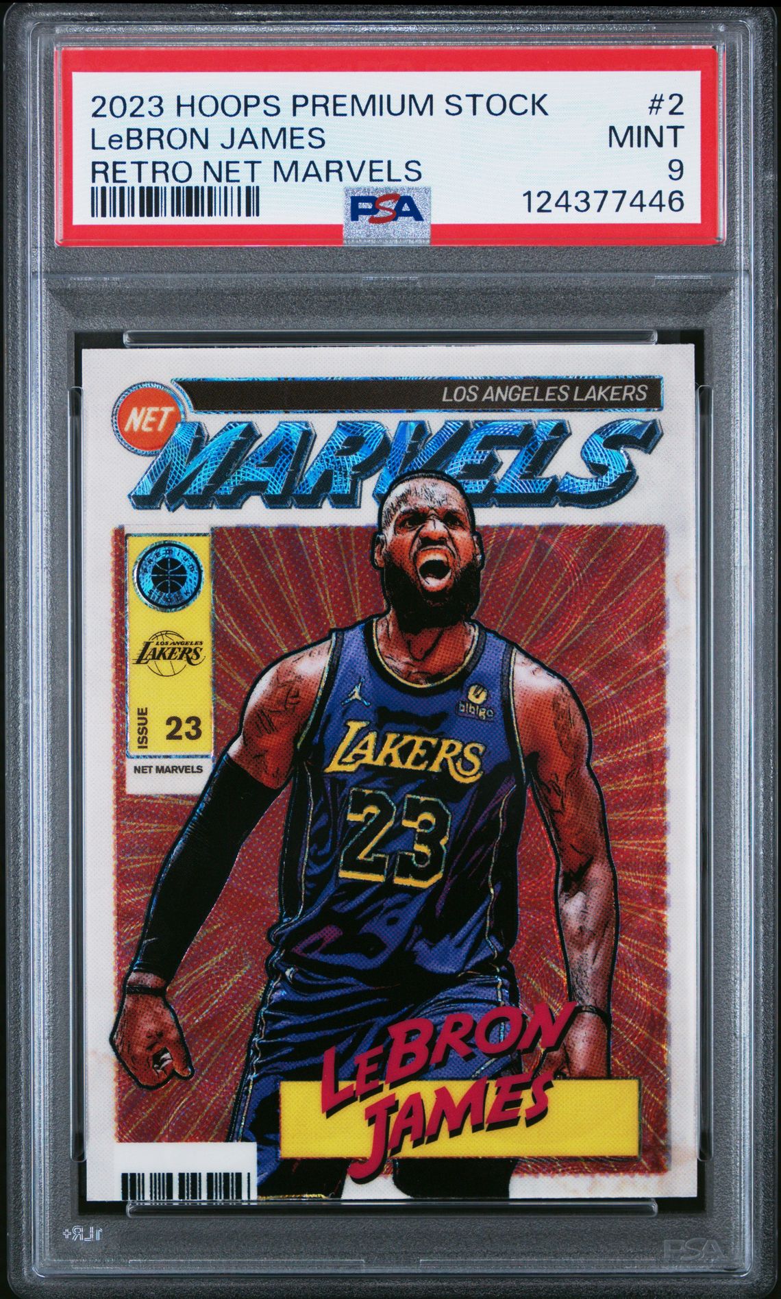 2023 Panini Hoops Premium Stock Retro Net Marvels Lebron James #2 Mint 9 front
