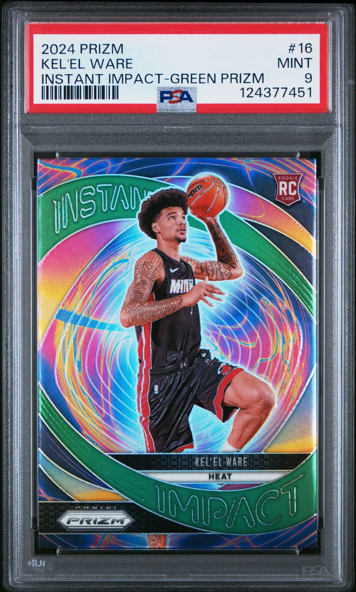 2024 Panini Prizm Instant Impact Kel'el Ware #16 (Instant Impact-Green Prizm) Mint 9 front