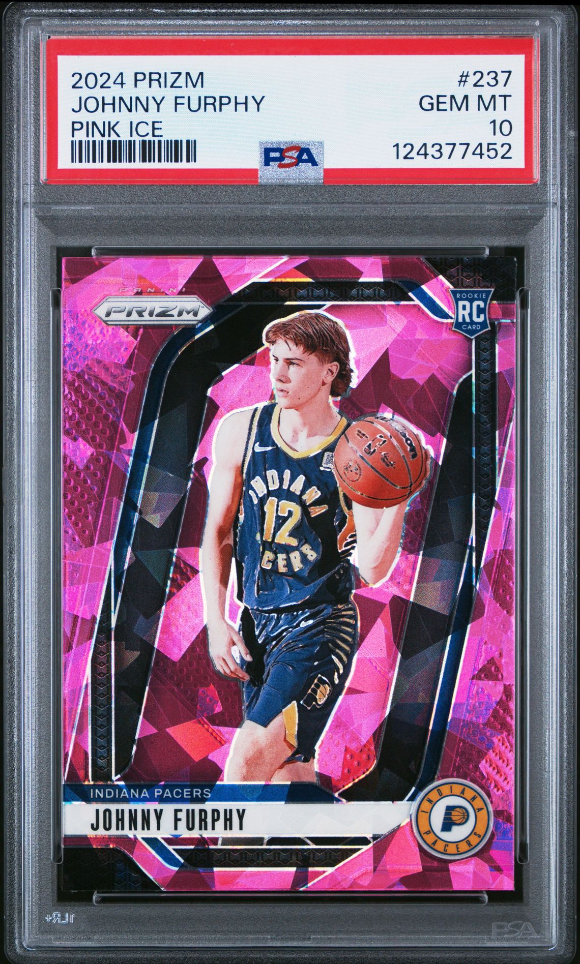 2024 Panini Prizm Johnny Furphy #237 (Pink Ice) Gem Mt 10 front