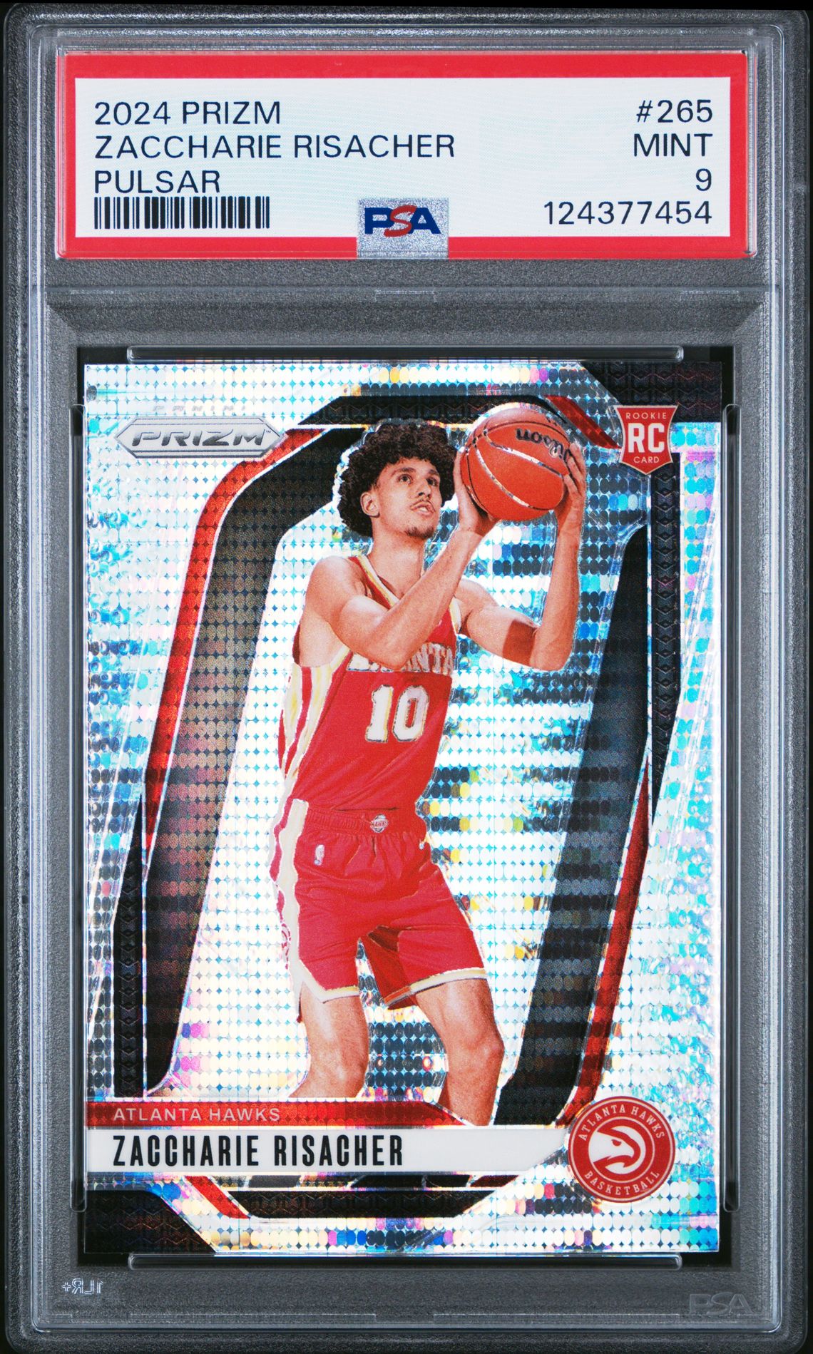 2024 Panini Prizm Zaccharie Risacher #265 (Pulsar) Mint 9 front