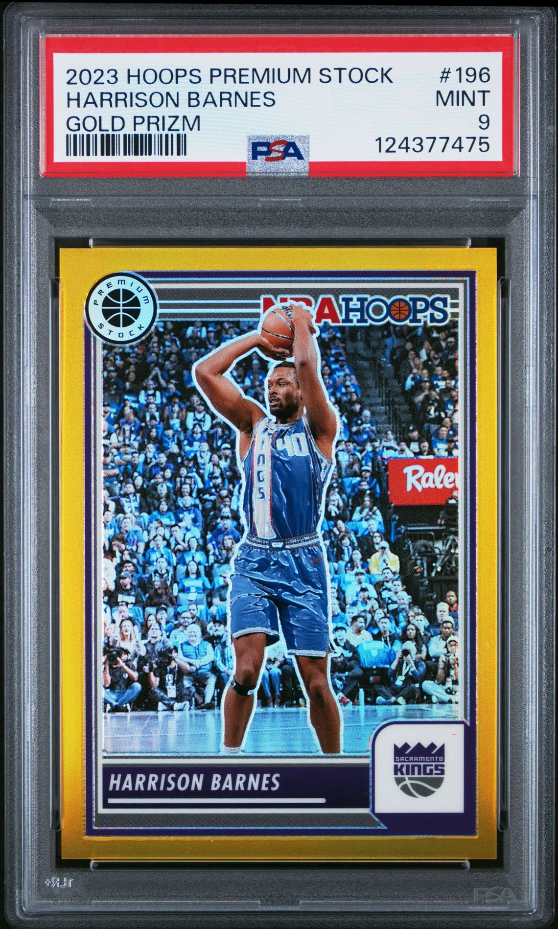 2023 Panini Hoops Premium Stock Harrison Barnes #196 (Gold Prizm) Mint 9 front