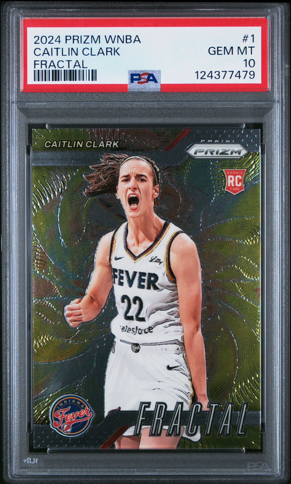 2024 Panini Prizm Wnba Fractal Caitlin Clark #1 Gem Mt 10 front