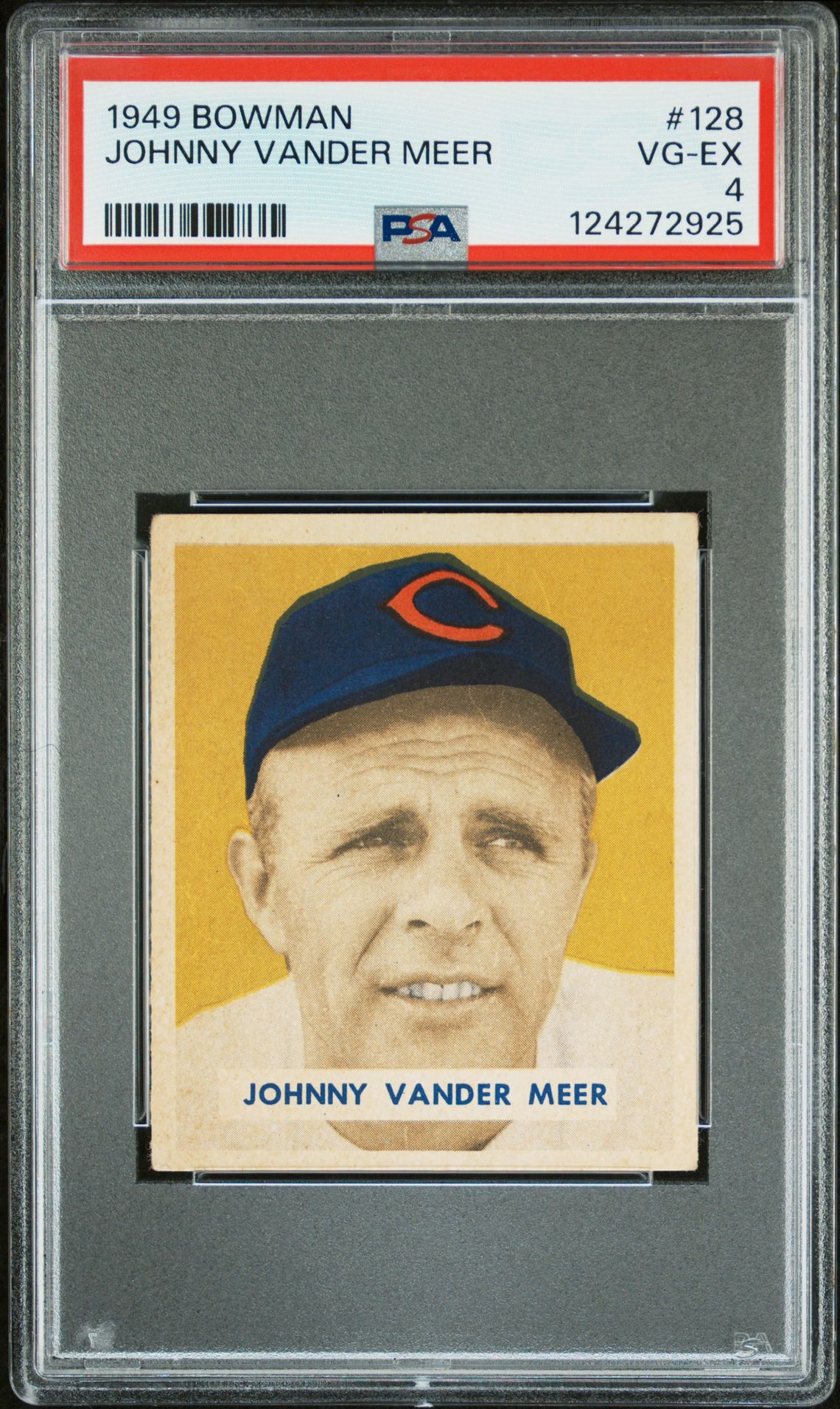 1949 Bowman Johnny Vander Meer #128 Vg-Ex 4 front