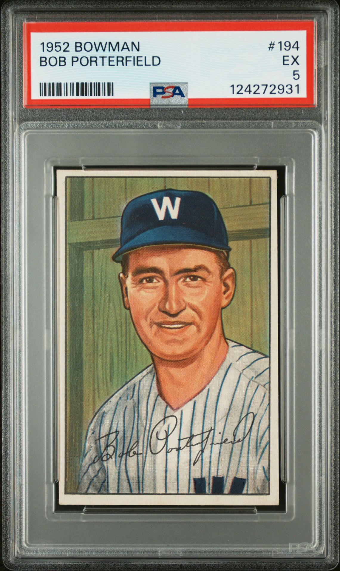 1952 Bowman Bob Porterfield #194 Ex 5 front