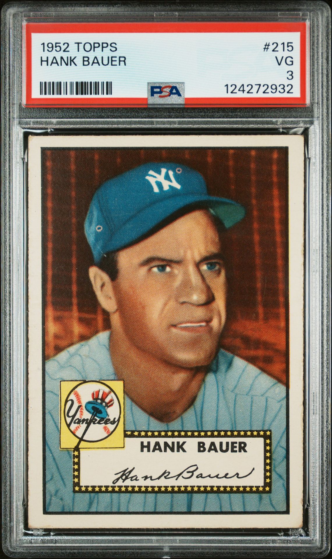 1952 Topps Hank Bauer #215 Vg 3 front