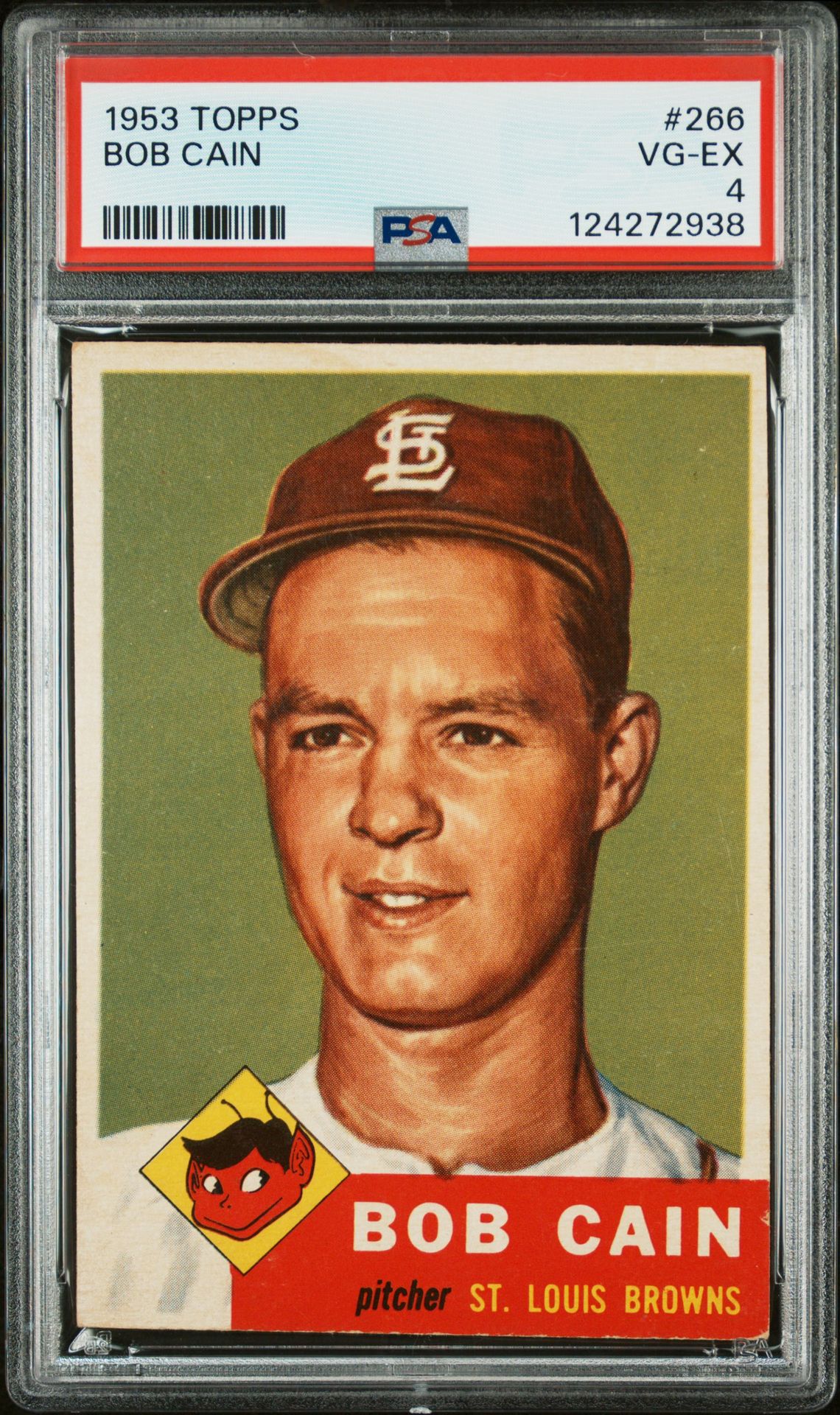 1953 Topps Bob Cain #266 Vg-Ex 4 front