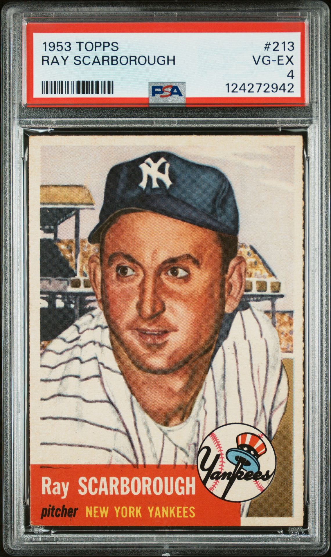 1953 Topps Ray Scarborough #213 Vg-Ex 4 front
