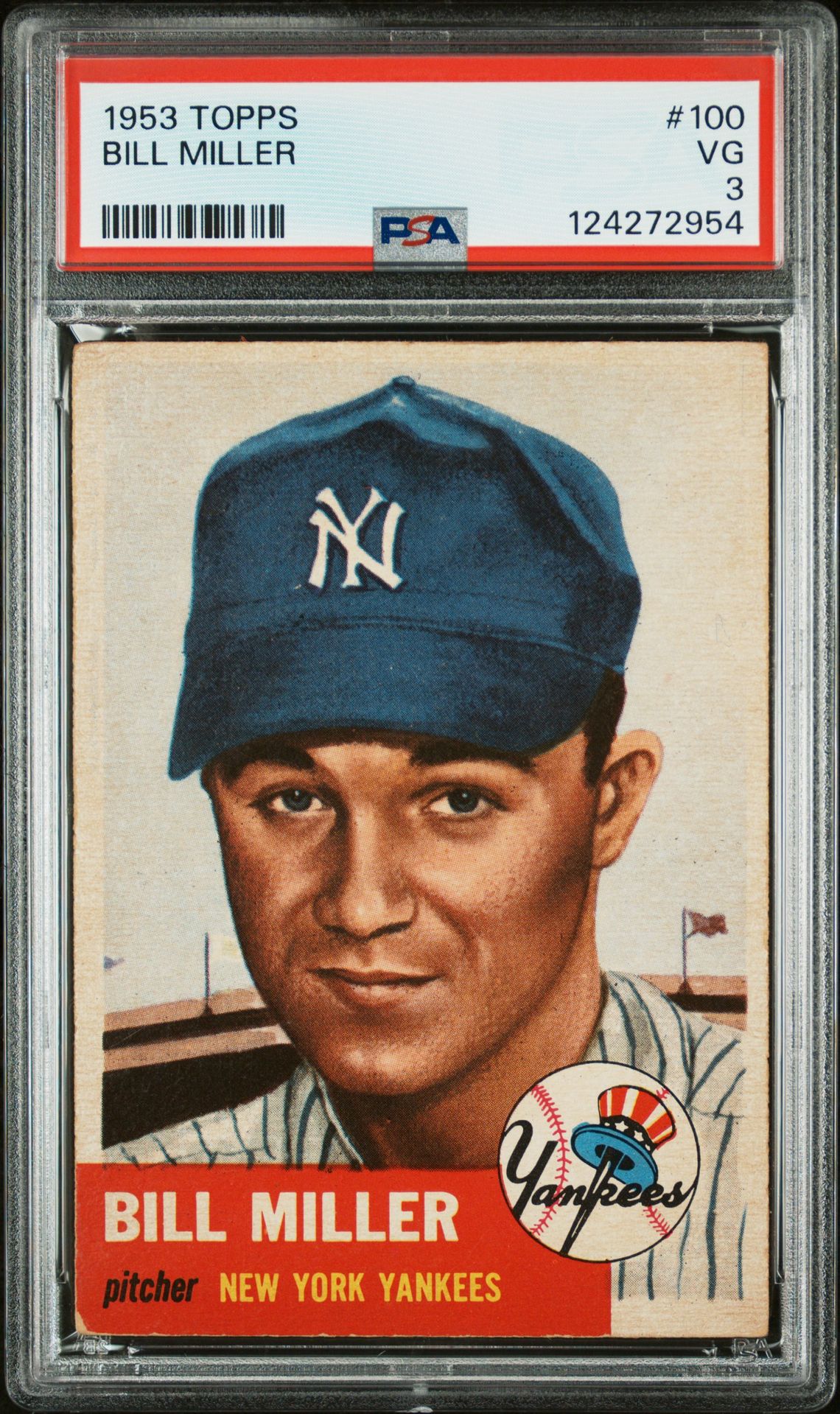 1953 Topps Bill Miller #100 Vg 3 front