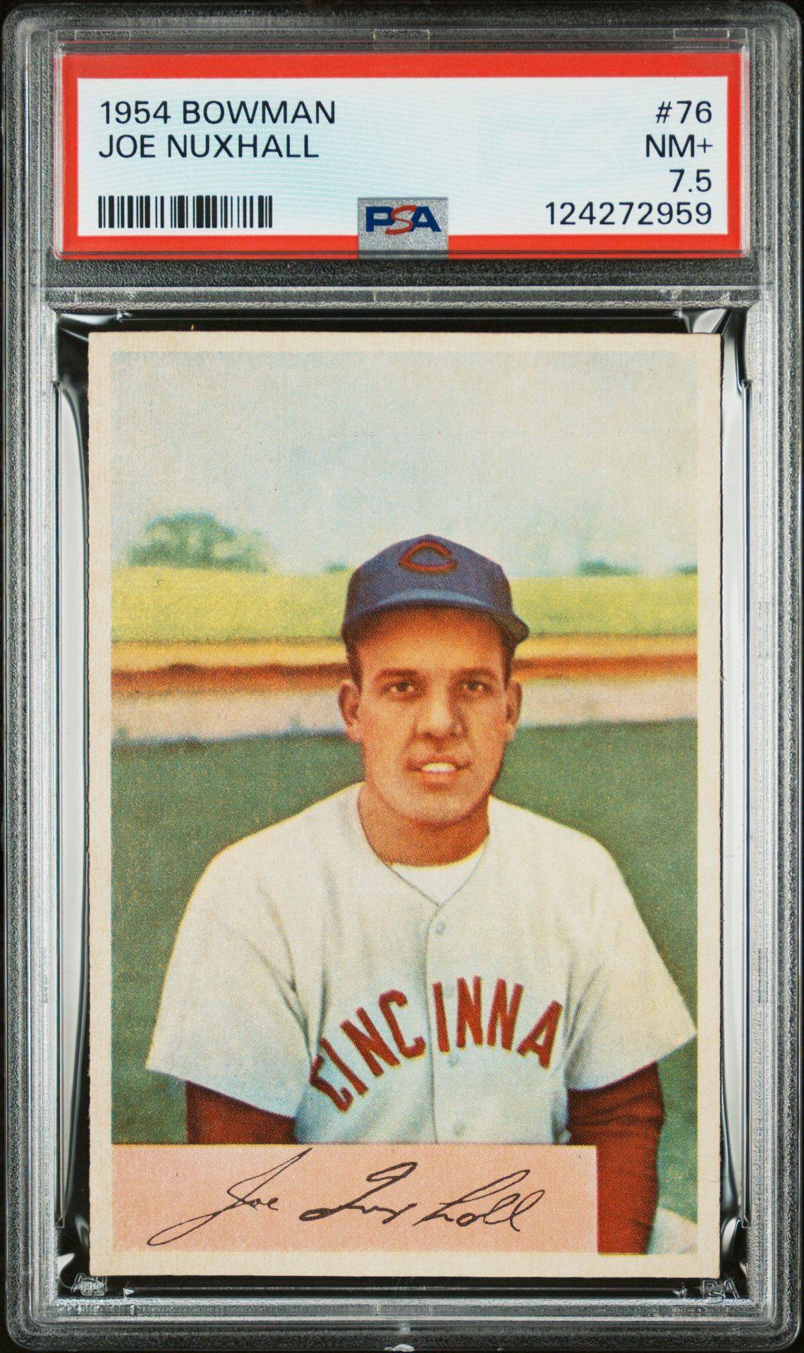 1954 Bowman Joe Nuxhall #76 Nm+ 7.5 front