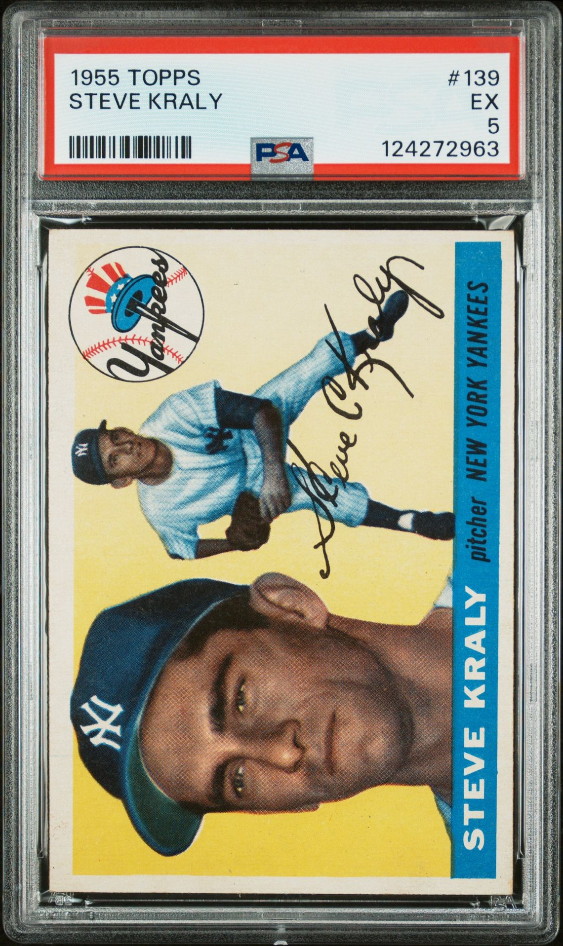 1955 Topps Steve Kraly #139 Ex 5 front