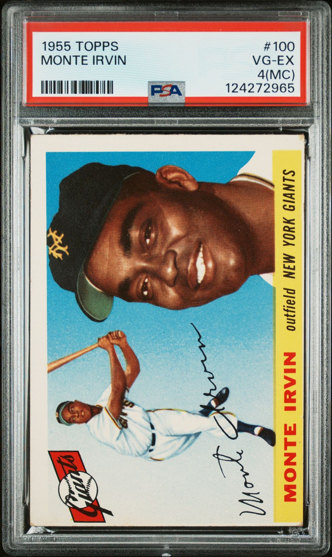 1955 Topps Monte Irvin #100 Vg-Ex 4 (Mc) front