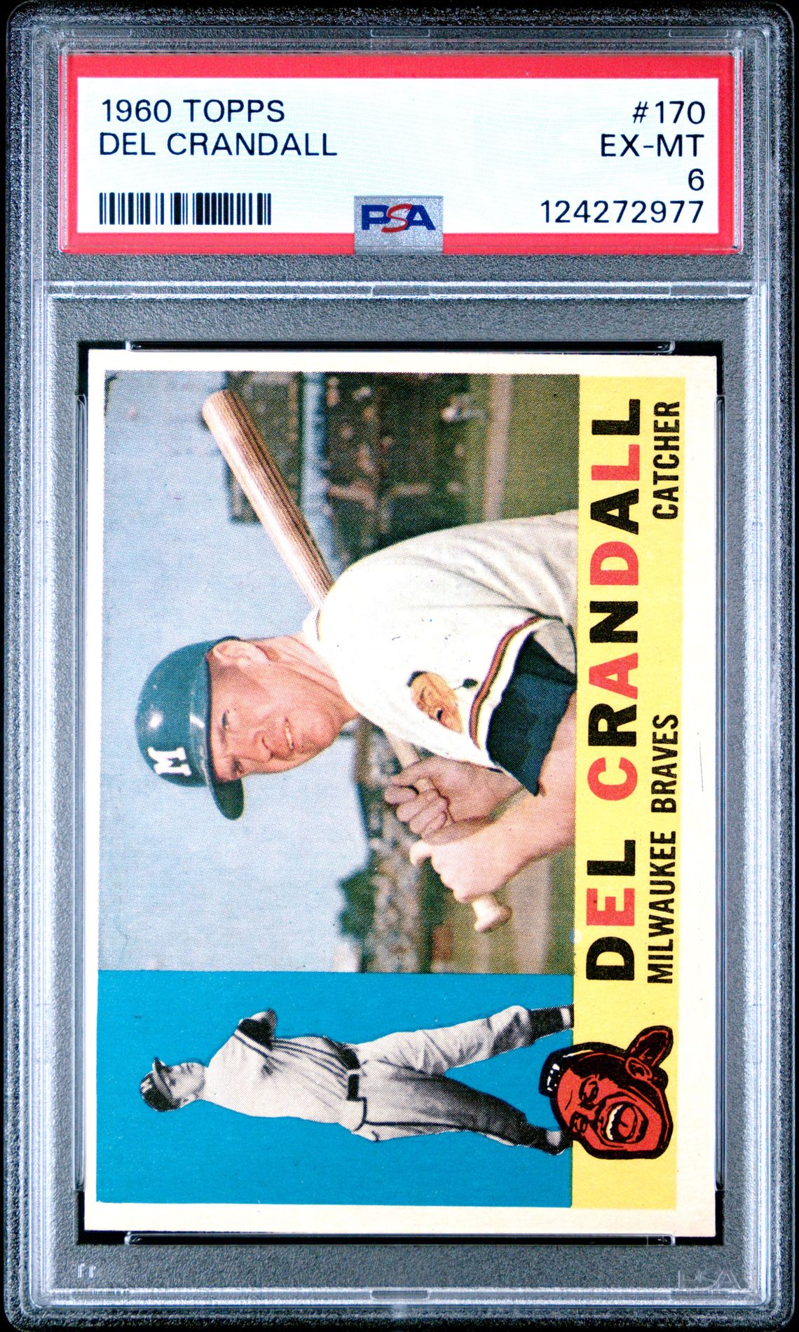 1960 Topps Del Crandall #170 Ex-Mt 6 front