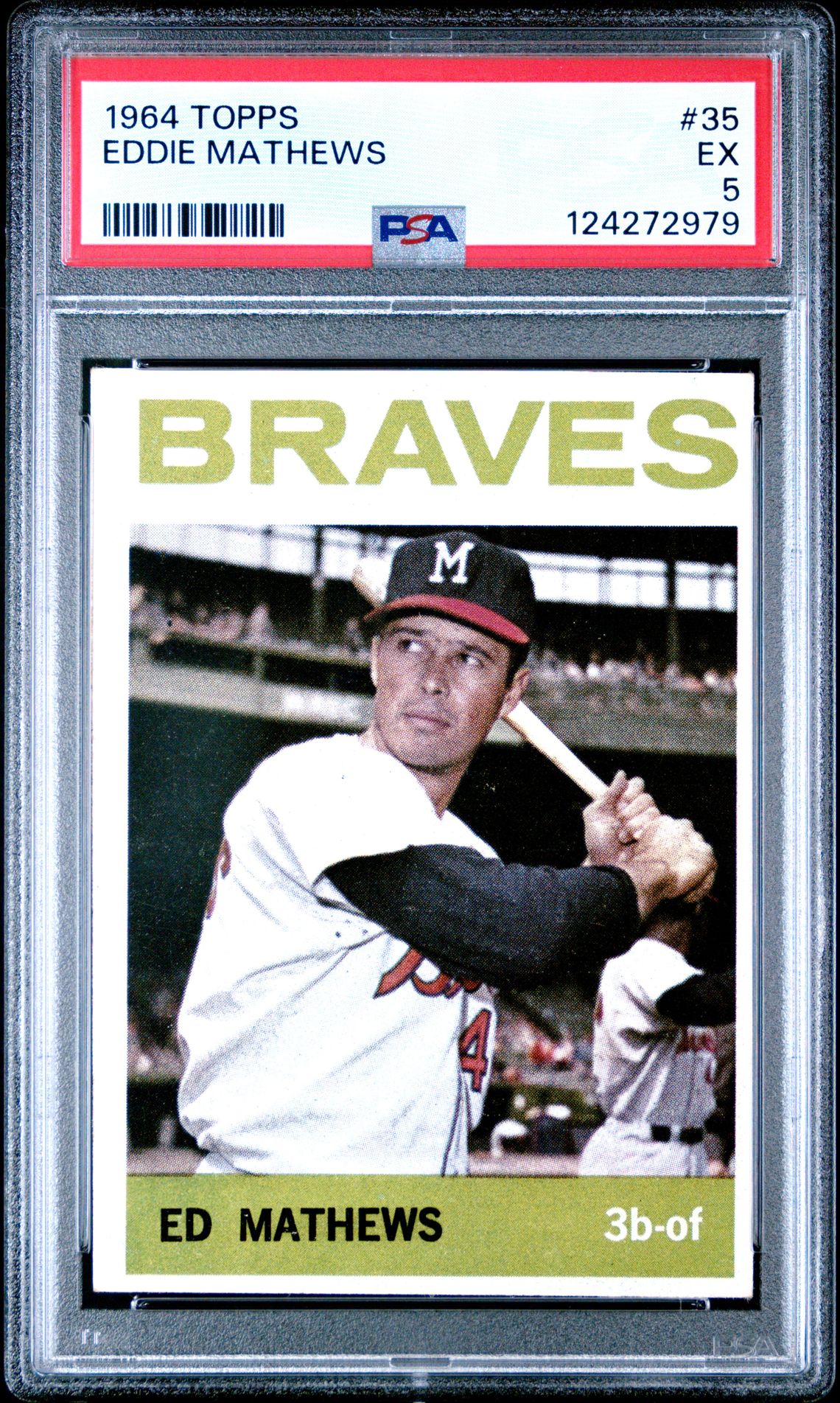 1964 Topps Eddie Mathews #35 Ex 5 front