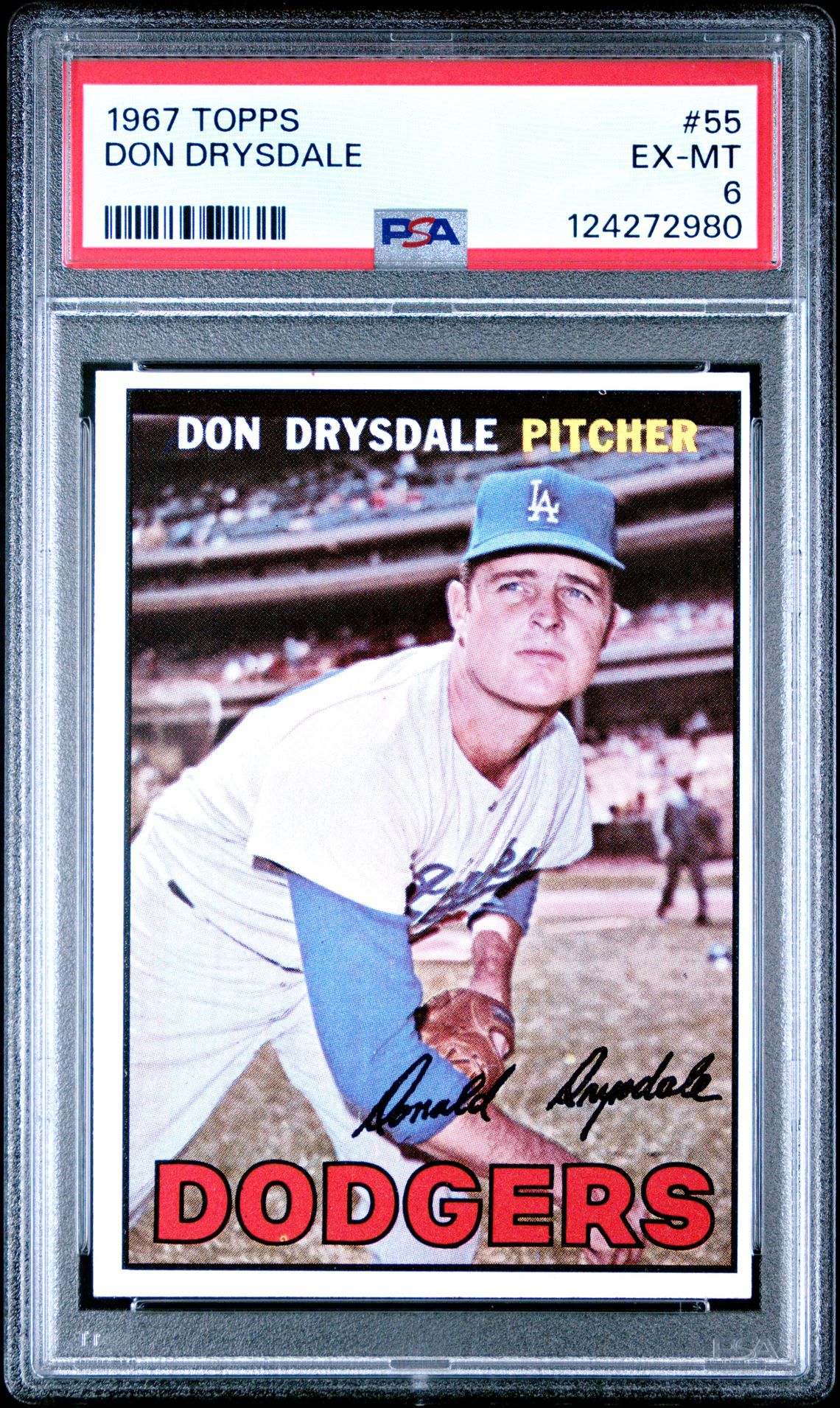 1967 Topps Don Drysdale #55 Ex-Mt 6 front