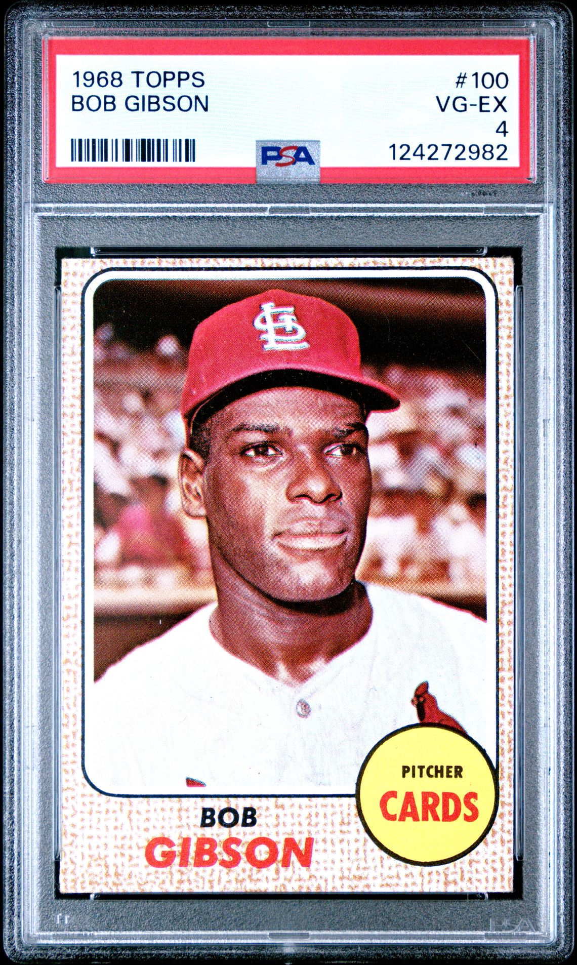 1968 Topps Bob Gibson #100 Vg-Ex 4 front