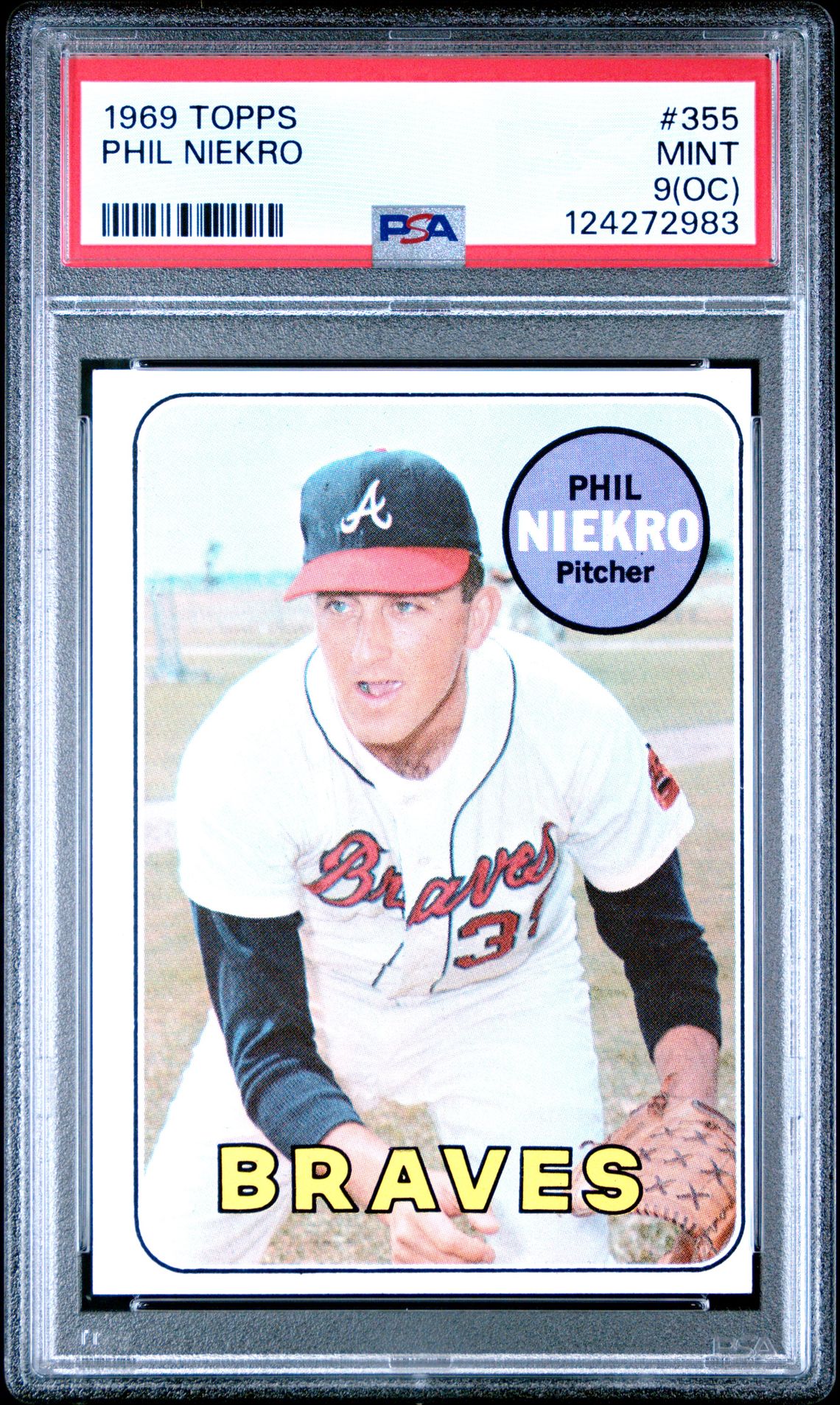 1969 Topps Phil Niekro #355 Mint 9 (Oc) front
