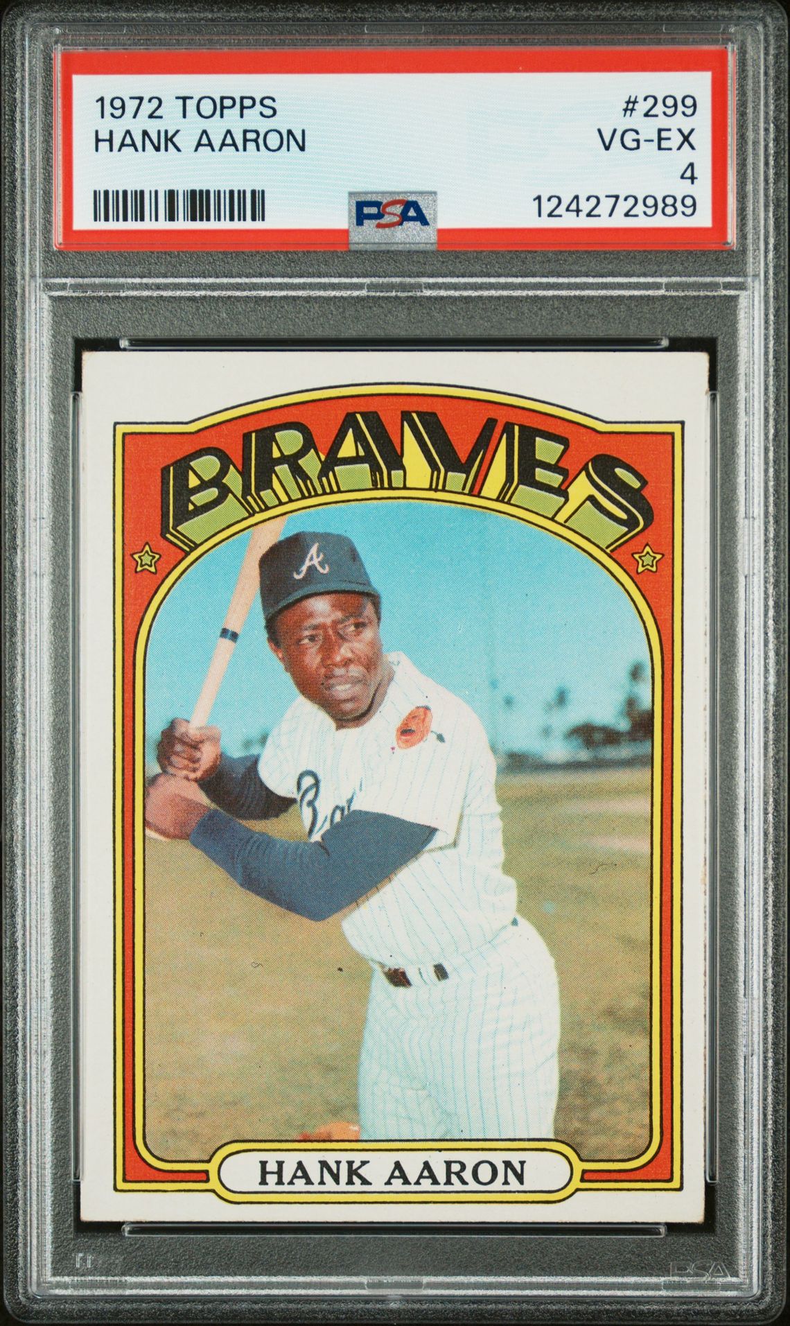 1972 Topps Hank Aaron #299 Vg-Ex 4 front