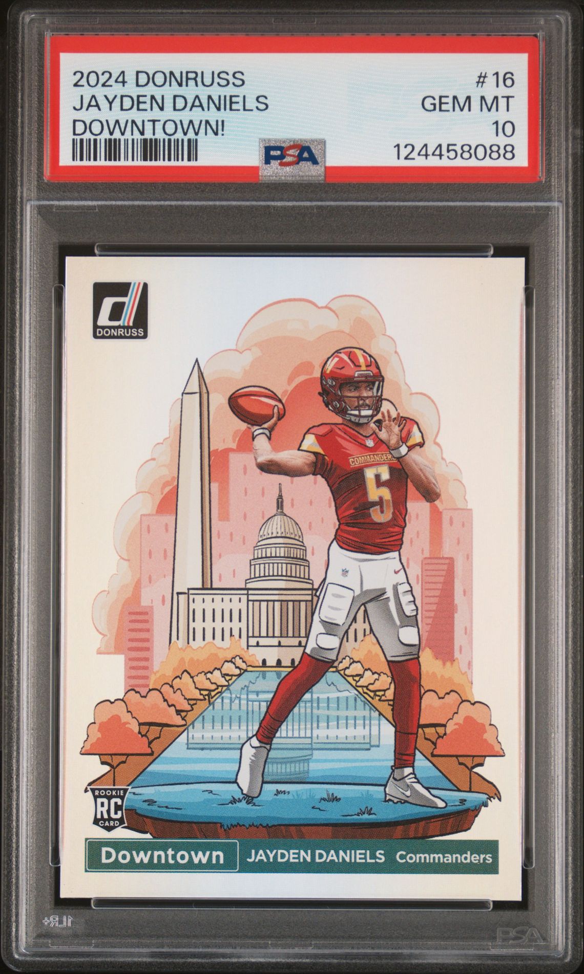 2024 Panini Donruss Downtown! Jayden Daniels #16 Gem Mt 10 front