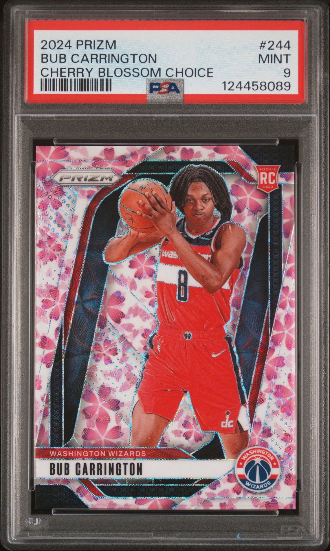 2024 Panini Prizm Bub Carrington #244 (Cherry Blossom Choice) Mint 9 front
