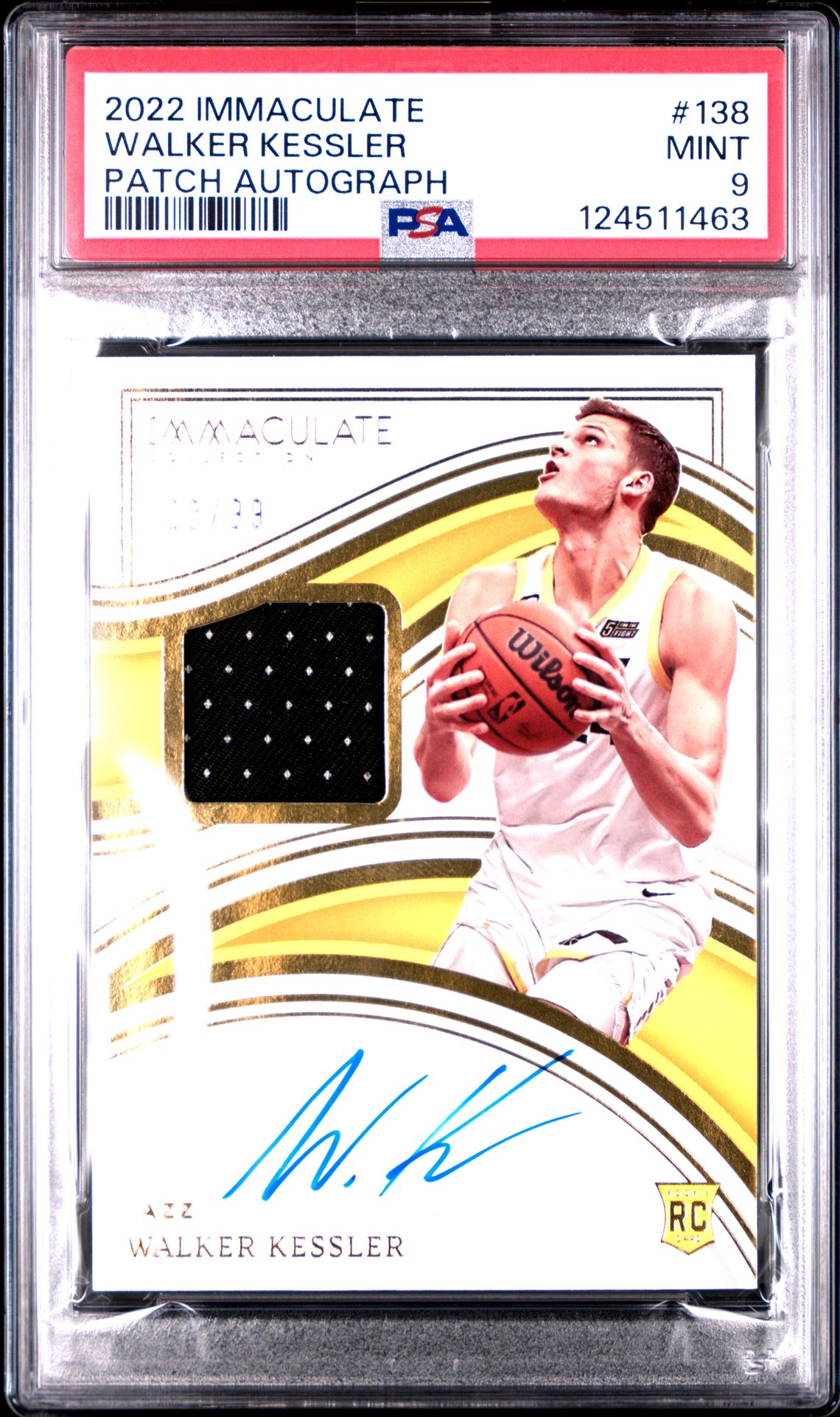 2022 Panini Immaculate Collection Walker Kessler #138 (Patch Autograph) Mint 9 front