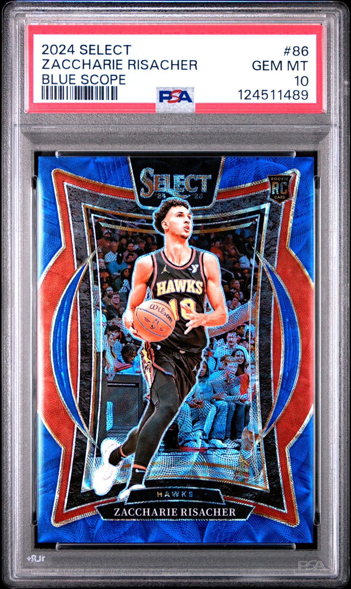 2024 Panini Select Zaccharie Risacher #86 (Blue Scope) Gem Mt 10 front