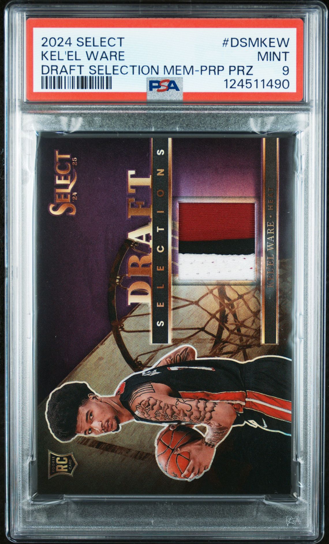 2024 Panini Select Draft Selections Memorabilia Kel'el Ware #Dsmkew (Draft Selection Mem-Prp Prz) Mint 9 front