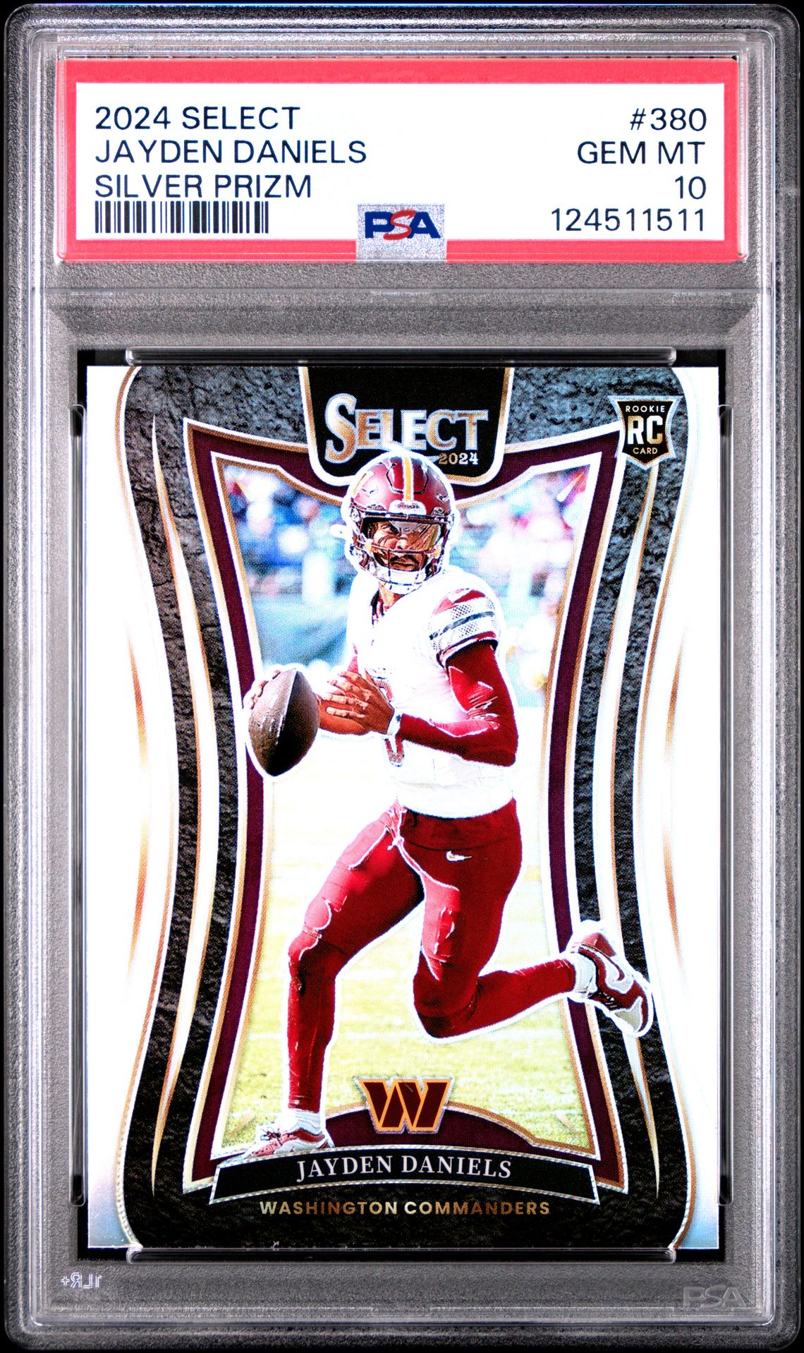 2024 Panini Select Jayden Daniels #380 (Silver Prizm) Gem Mt 10 front