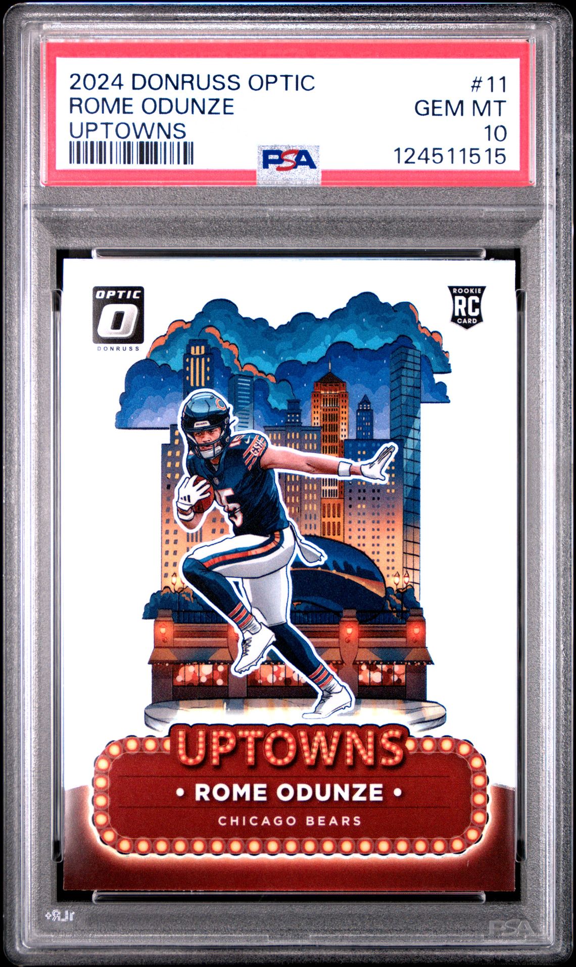 2024 Panini Donruss Optic Uptowns Rome Odunze #11 Gem Mt 10 front