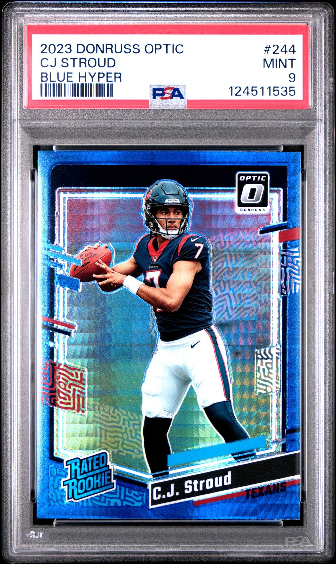 2023 Panini Donruss Optic Cj Stroud #244 (Blue Hyper) Mint 9 front