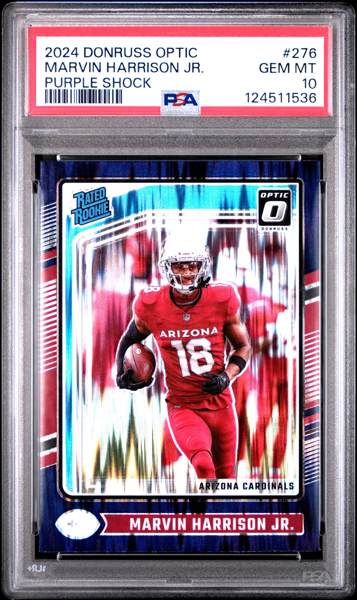 2024 Panini Donruss Optic Marvin Harrison Jr. #276 (Purple Shock) Gem Mt 10 front