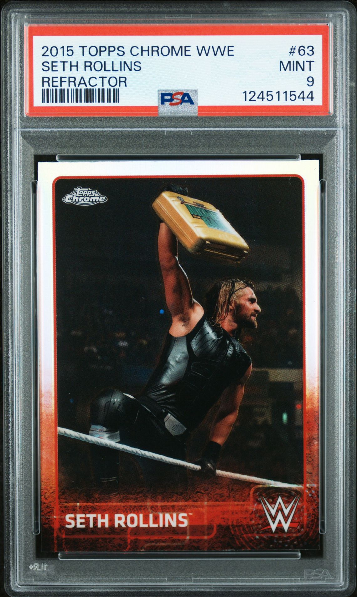 2015 Topps Chrome Wwe Seth Rollins #63 (Refractor) Mint 9 front
