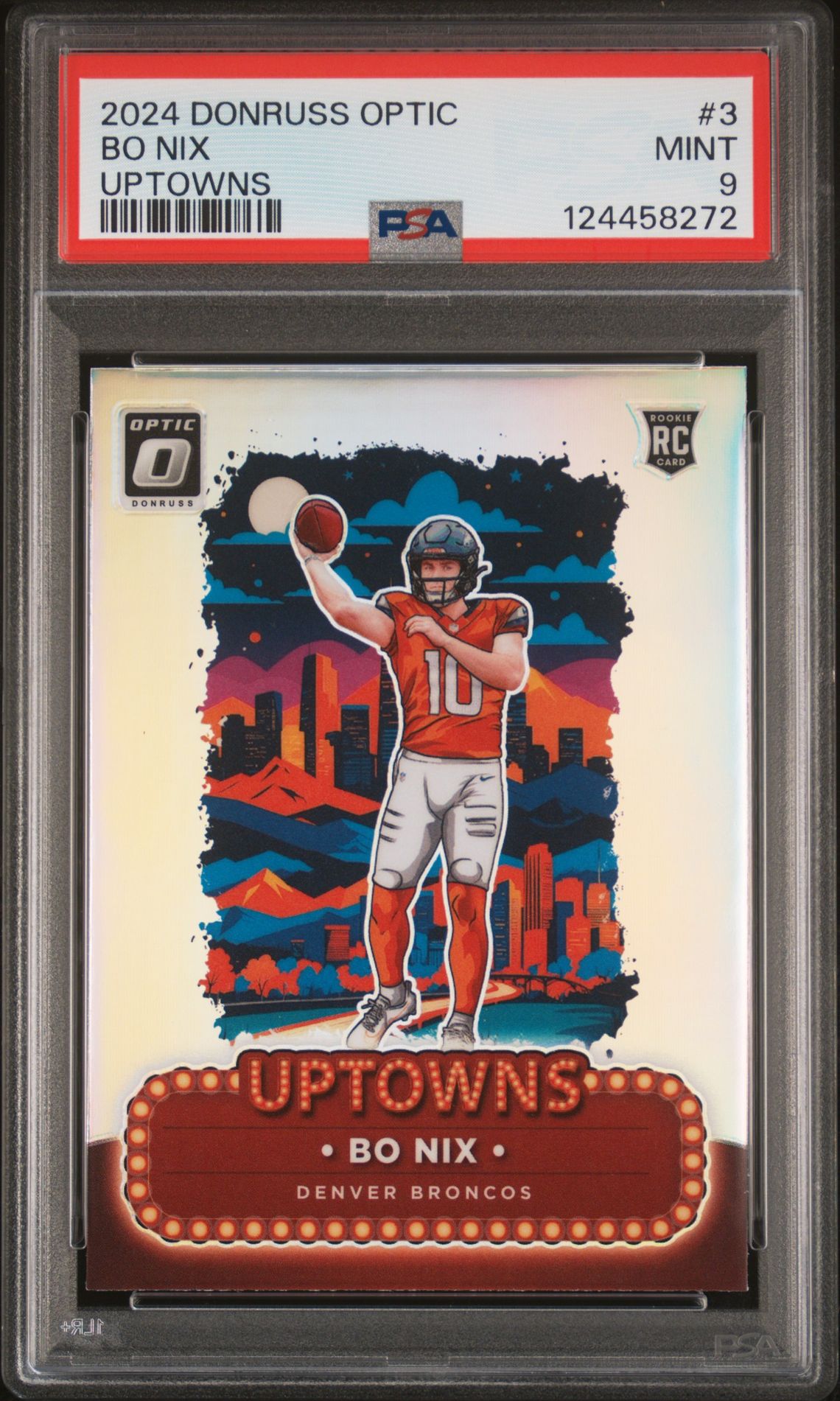 2024 Panini Donruss Optic Uptowns Bo Nix #3 Mint 9 front