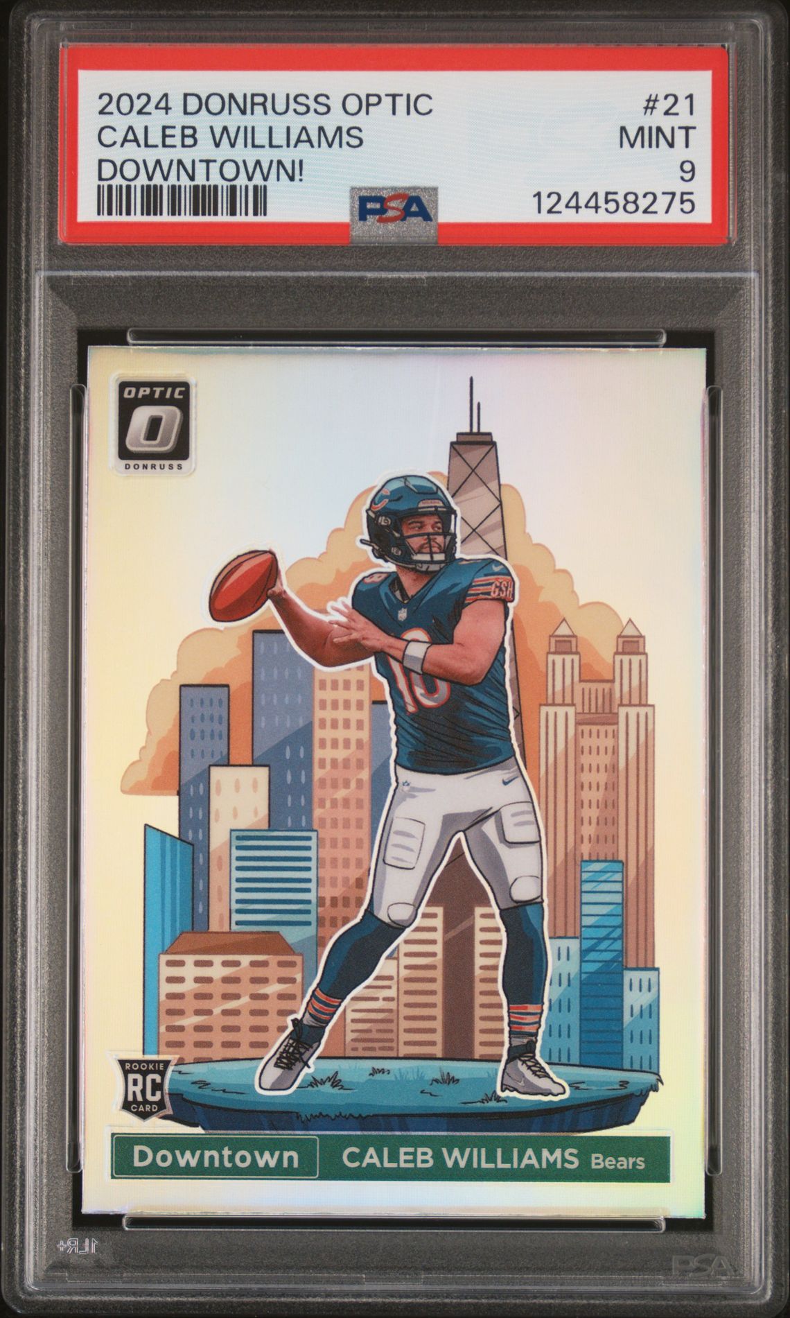 2024 Panini Donruss Optic Downtown! Caleb Williams #21 Mint 9 front