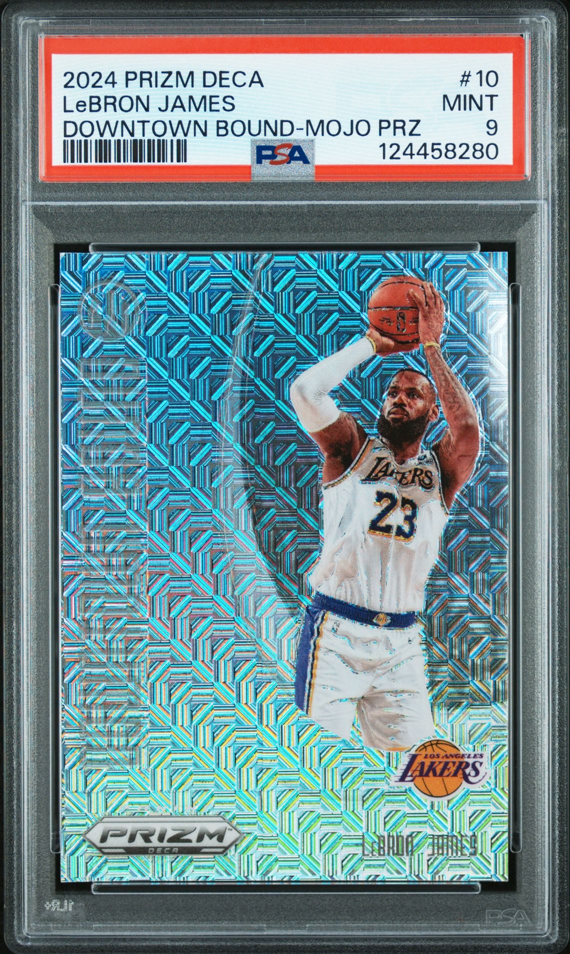 2024 Panini Prizm Deca Downtown Bound Lebron James #10 (Downtown Bound-Mojo Prz) Mint 9 front