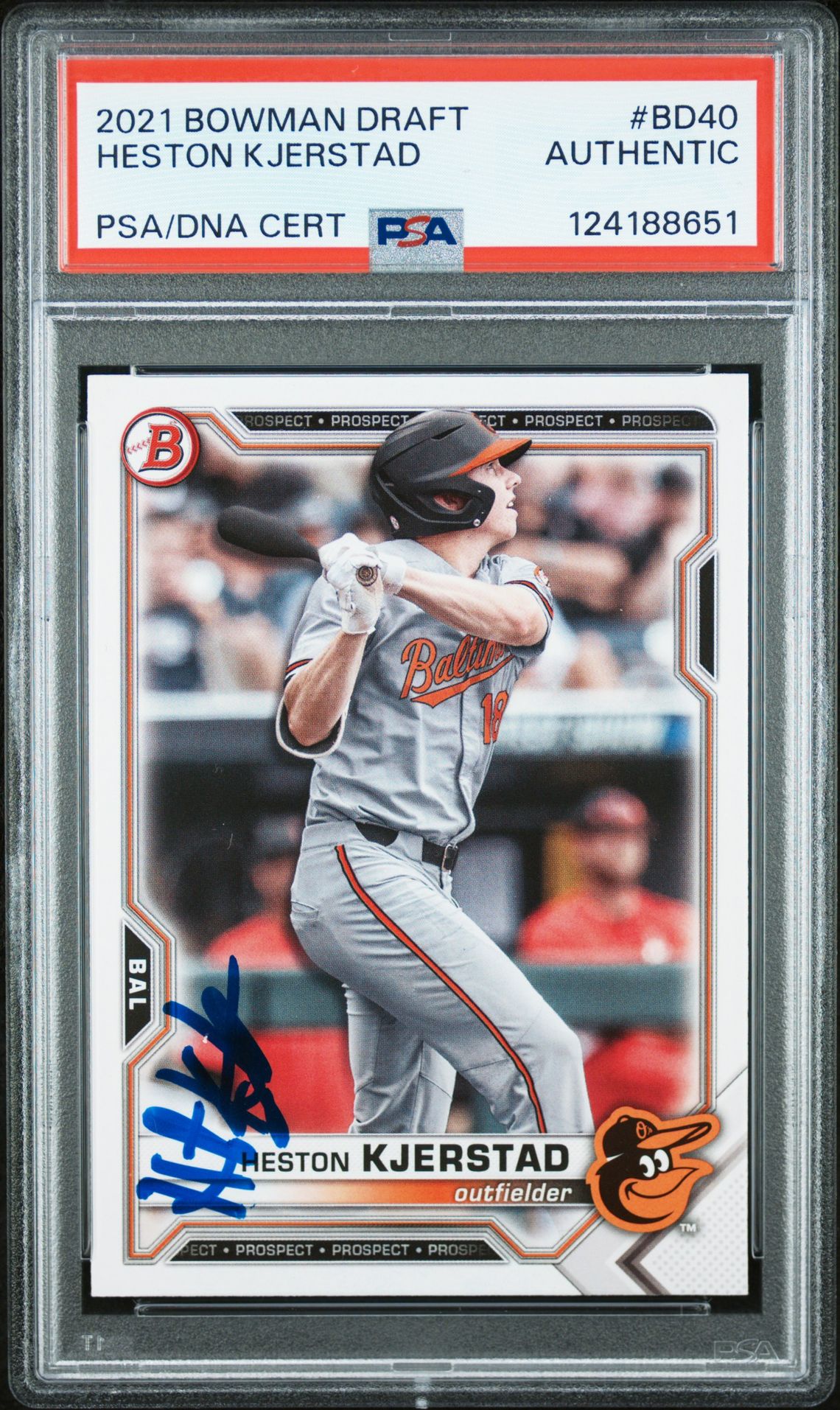 2021 Bowman Draft Heston Kjerstad #Bd40 N0: Authentic front