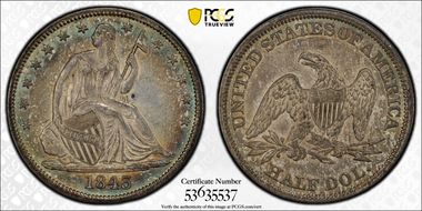 1843 50C AU58