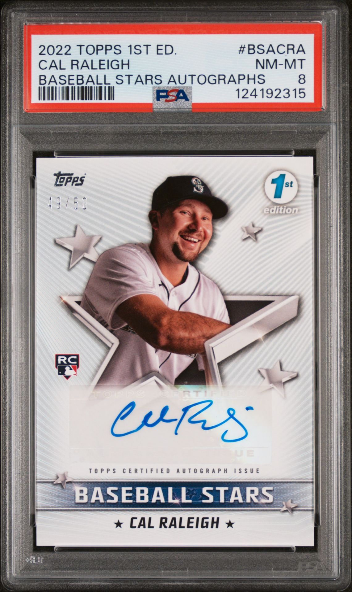 2022 Topps TOPPS 1ST EDITION BASEBALL STARS AUTOGRAPHS #BSACRA Cal Raleigh front