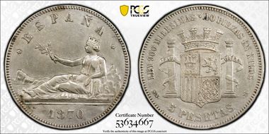 1870-SN M 5 Pta (1870) N1