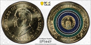 2025-C $2 Torres Strait Islander Flag Colorized  AlBr MS69