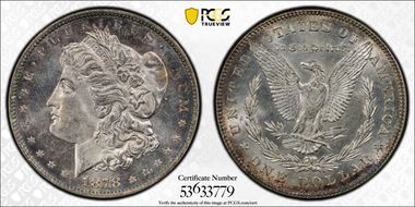 1878 7/8TF $1 Strong MS64